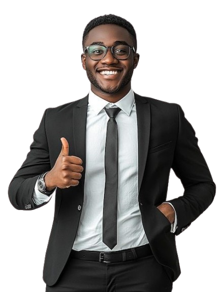 Man in suit giving thumbs up